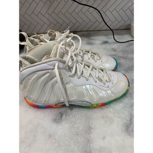 Nike Air Foamposite One White Fruity Pebbles Size 6Y. 644791-100